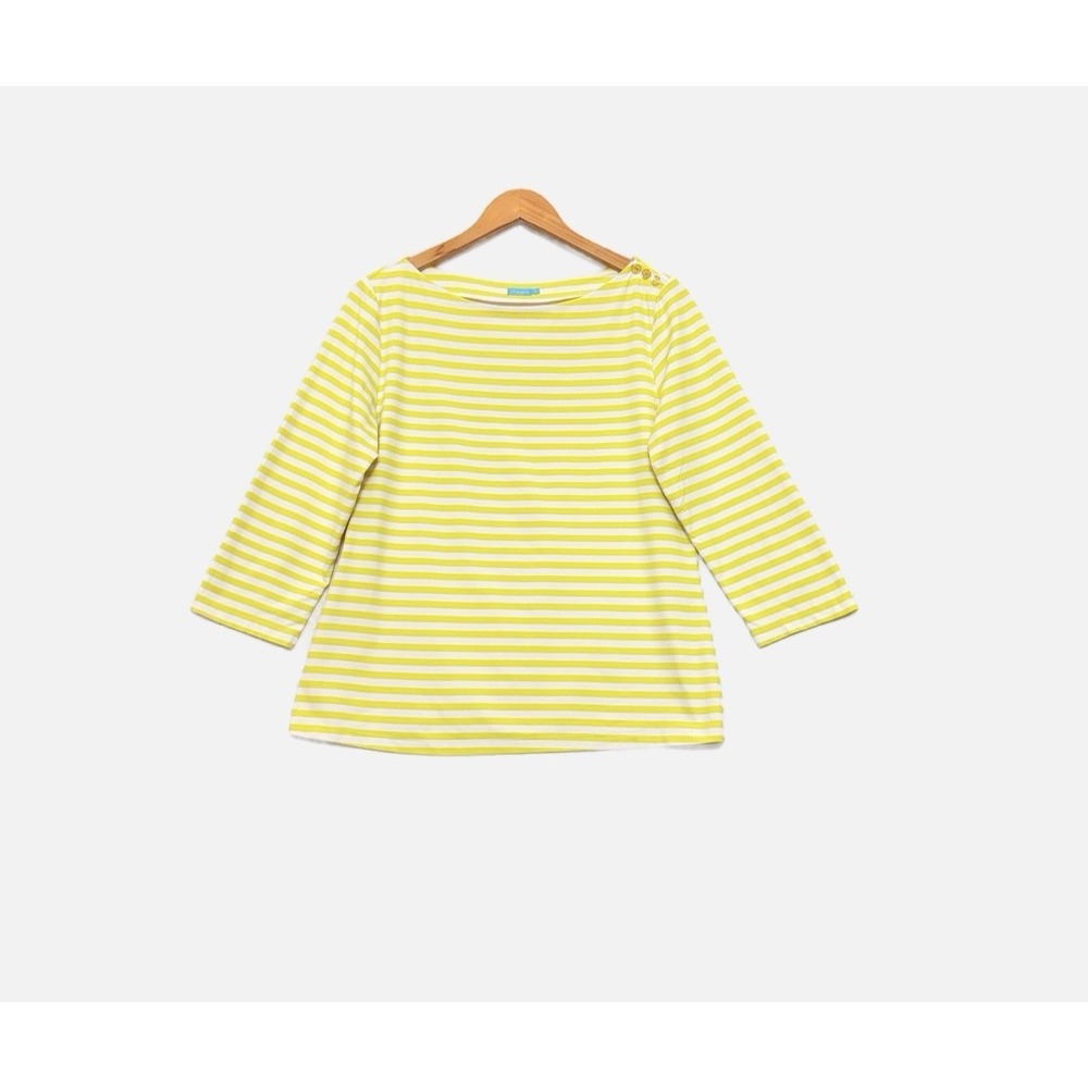 J McLaughlin Top Stretch Catalina Cloth Striped Nautical Preppy Button Sz XL